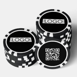 Custom Business Rectangle Logo Promotional QR Code Poker Chips