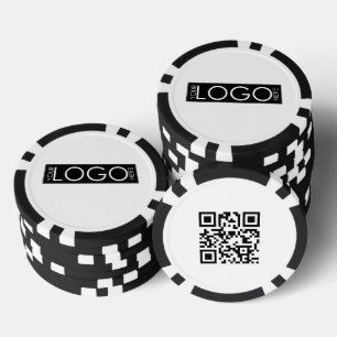 Custom Business Rectangle Logo Promotional QR Code Poker Chips
