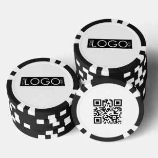 Custom Business Rectangle Logo Promotional QR Code Poker Chips
