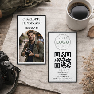 Custom Business Review QR Code Logo Card