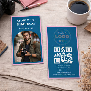 Custom Business Review QR Code Logo Card