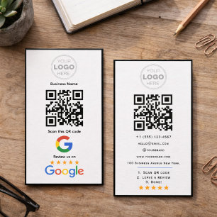 Custom Business Review QR Code Logo Card