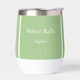 Custom business sage green and white lines
