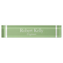 Custom business sage green and white lines