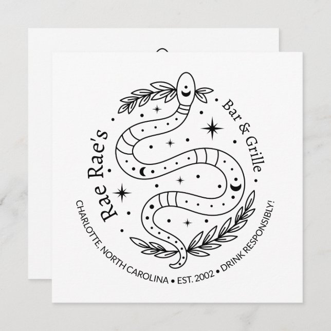 Custom Business Snake Logo Flat Card (Front/Back)