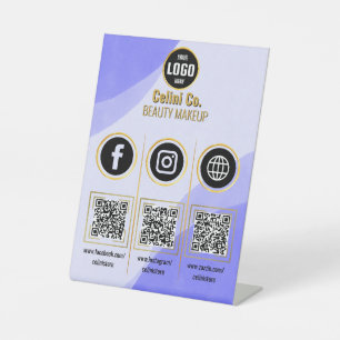 Custom Business Social Media QR Code Sign - Red