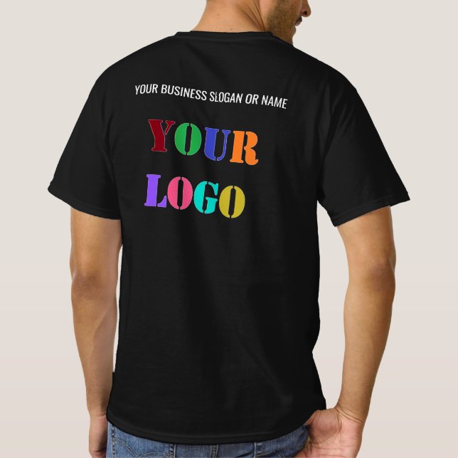Custom Business T-Shirt with Your Logo and Text (Back)