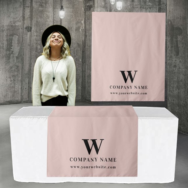 Custom Business Table Runner Banner Elegant Pink Tapestry (Custom Business Table Runner Banner Elegant Pink Tapestry)
