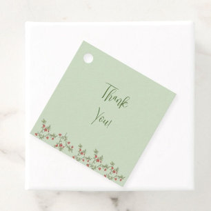 Custom Business Thank You Floral Tags Rustic Clean