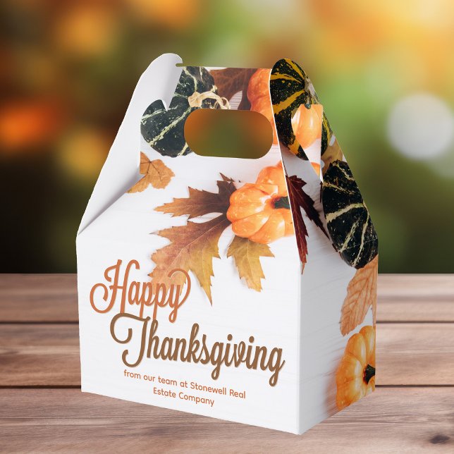 Custom Business Thanksgiving Beautiful Fall Leaf Favour Box (Creator Uploaded)