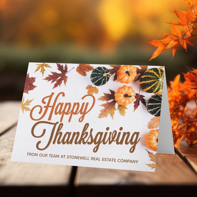 Custom Business Thanksgiving Beautiful Holiday Card (Creator Uploaded)