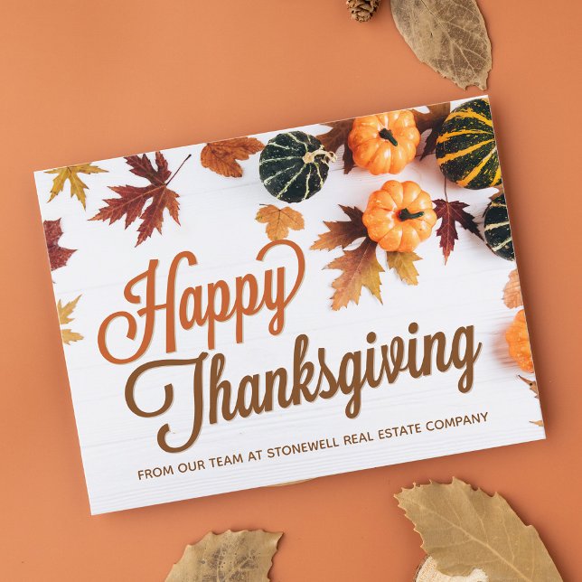 Custom Business Thanksgiving Beautiful Pumpkin Postcard (Creator Uploaded)