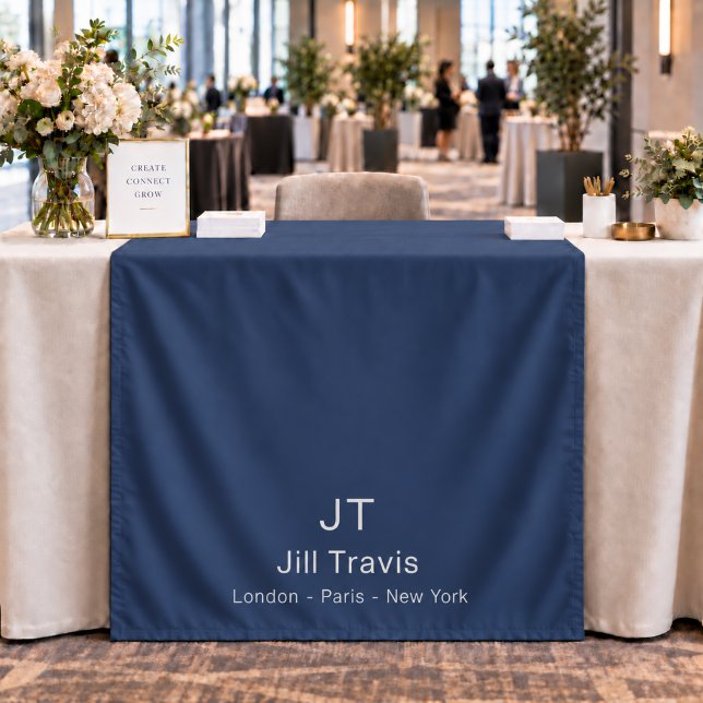 Custom Business Vendor Blue Table Runner Display  Tapestry (Creator Uploaded)