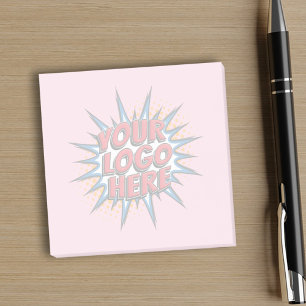 Custom Business - Watermark Logo Pink Post-it Notes