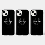 Custom Business White Logo Website  Case-Mate iPhone 14 Case<br><div class="desc">Elevate your business's brand presence with the Custom Business White Logo Website Black Phone Case. This personalised phone case seamlessly combines practicality and professional aesthetics, making it an essential accessory for both you and your team. The phone case features a sleek and timeless design with your custom white logo prominently...</div>
