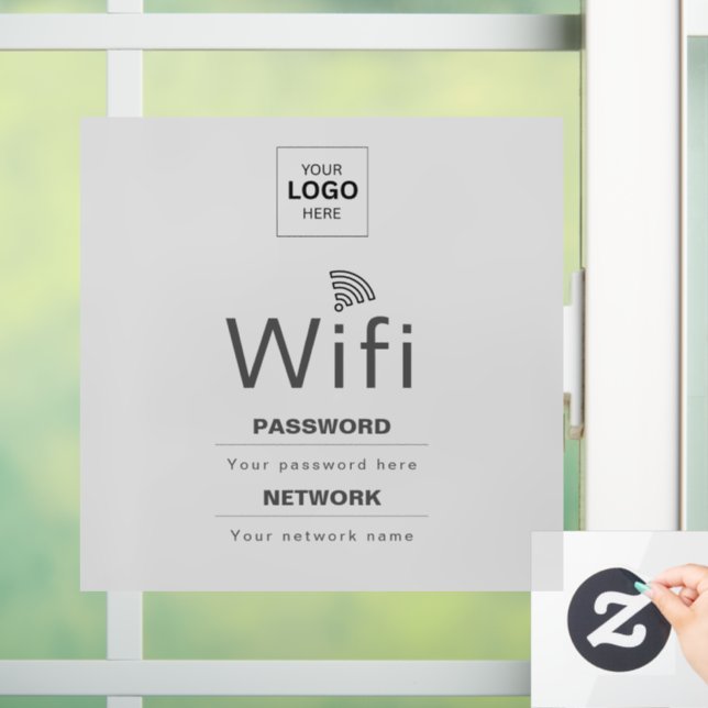 Custom Business WiFi Sign with Your Logo (Home)