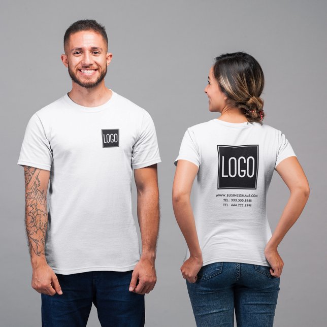 Custom Business Workwear with Logo Front & Back T-Shirt (Creator Uploaded)