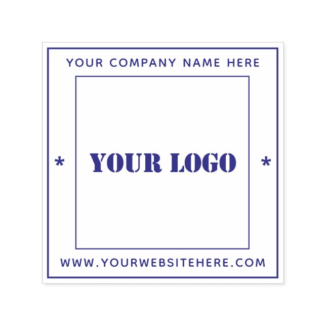 Custom Business Your Logo Professional Square Self-inking Stamp (Design)
