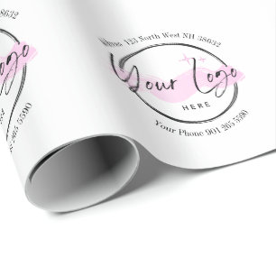Custom Bussiness Logo Template - Phone and adress  Wrapping Paper
