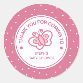 Custom Butterfly Baby Girl Shower Sticker