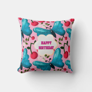 Custom butterfly birthday party matching set cushion