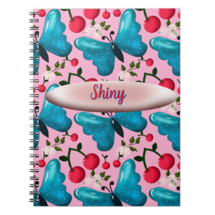 Custom butterfly floral pattern gift  notebook