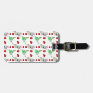 Custom Butterfly, Hummingbird and Ladybug Pattern Luggage Tag