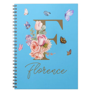 Custom Butterfly Initial Notebook