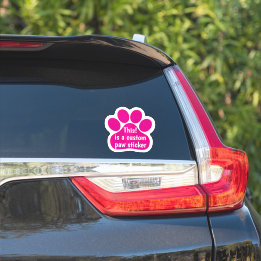 Custom by You Paw Print Hot Pink Car Window Decal 