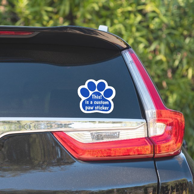 Custom by You Paw Print - Royal Blue Window Decal  (Car Side)