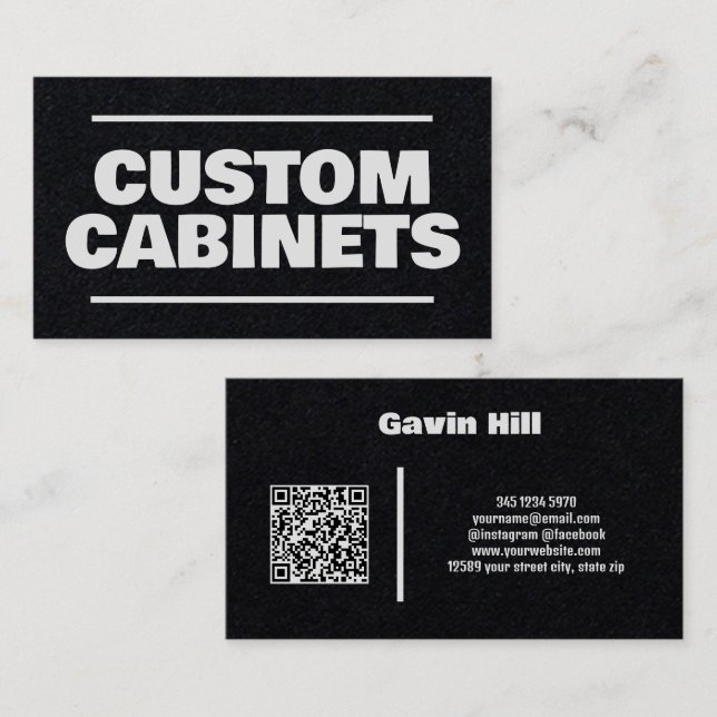 Custom Cabinets QR Premium Business Card (Front/Back)