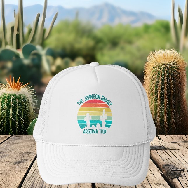 Custom Cactus Sunset Arizona Desert Trip Trucker Hat (Creator Uploaded)