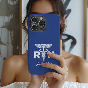Custom Caduceus RN Nurse Case, RN Graduation Gift iPhone 15 Pro Case