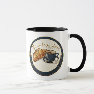 Custom Cafe Croissant Logo Mug