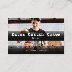 Custom Cake Baker Birthday Business Company Busine Card
