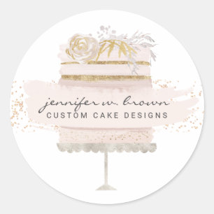 Custom Cake Bakery Classic Round Sticker