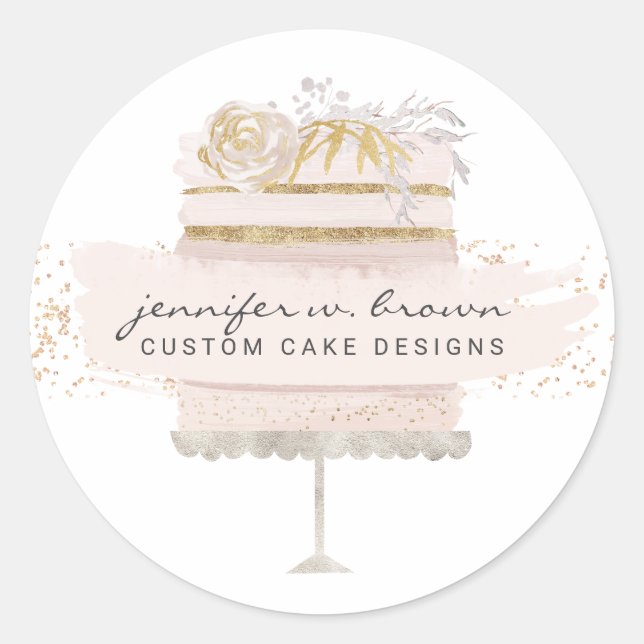Custom Cake Bakery Classic Round Sticker (Front)