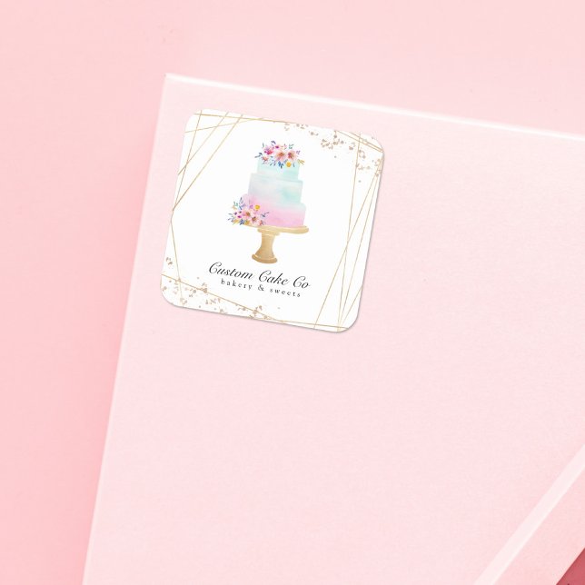 Custom Cake Co Bakery Business Sticker (Creator Uploaded)