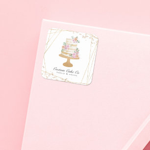 Custom Cake Co Bakery Business Sticker
