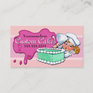 Custom Cake Decorating.Baking.Bakery.Custom text Business Card
