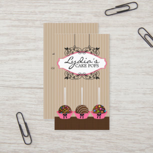 Custom Cake Pops Bakery Business Card