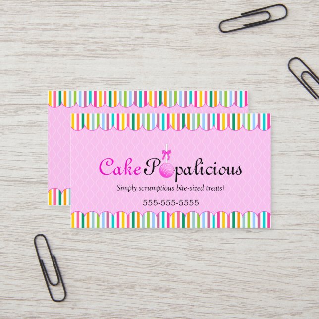 CUSTOM Cake Pops Business Card (Front/Back In Situ)