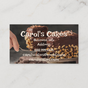 Custom Cake & Wedding Cake Design Bakers  Business Card