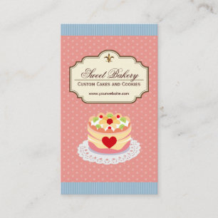 Custom Cakes and Cookies Dessert Bakery Store Business Card