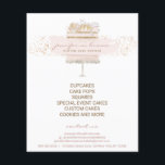 Custom Cakes Baker Event Patisserie Girly Flyer<br><div class="desc">Custom Cakes Baker Event Patisserie Girly design is perfect for your business.</div>