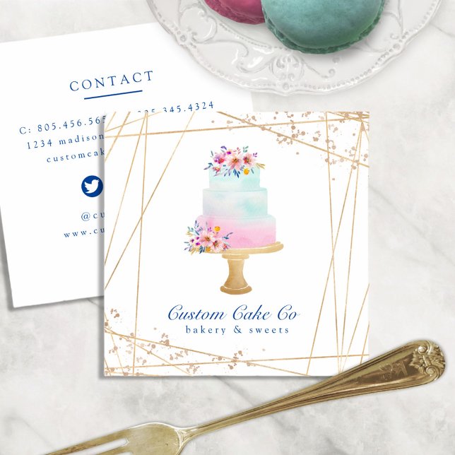 Custom Cakes Bakery Business Card (Creator Uploaded)