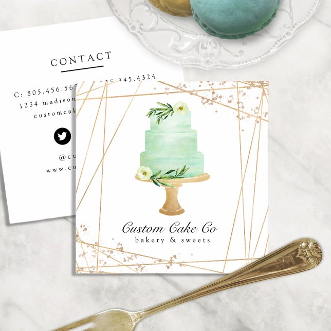 Custom Cakes Bakery Business Card (Creator Uploaded)