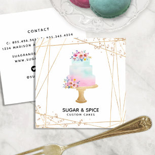 Custom Cakes Bakery Business Card