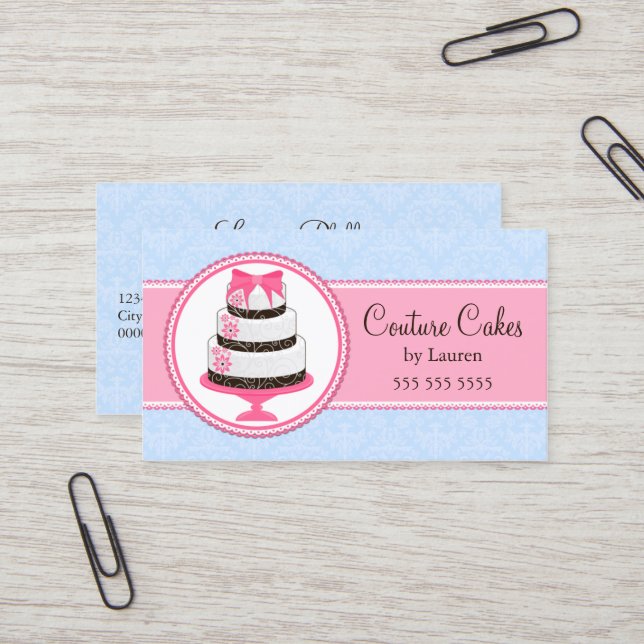 Custom Cakes Bakery Business Card (Front/Back In Situ)