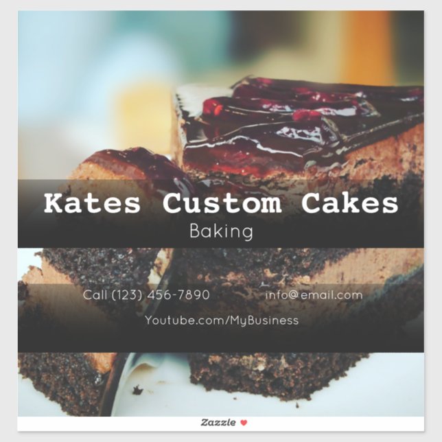 Custom Cakes Business Vehicle Advertising Sticker (Sheet)